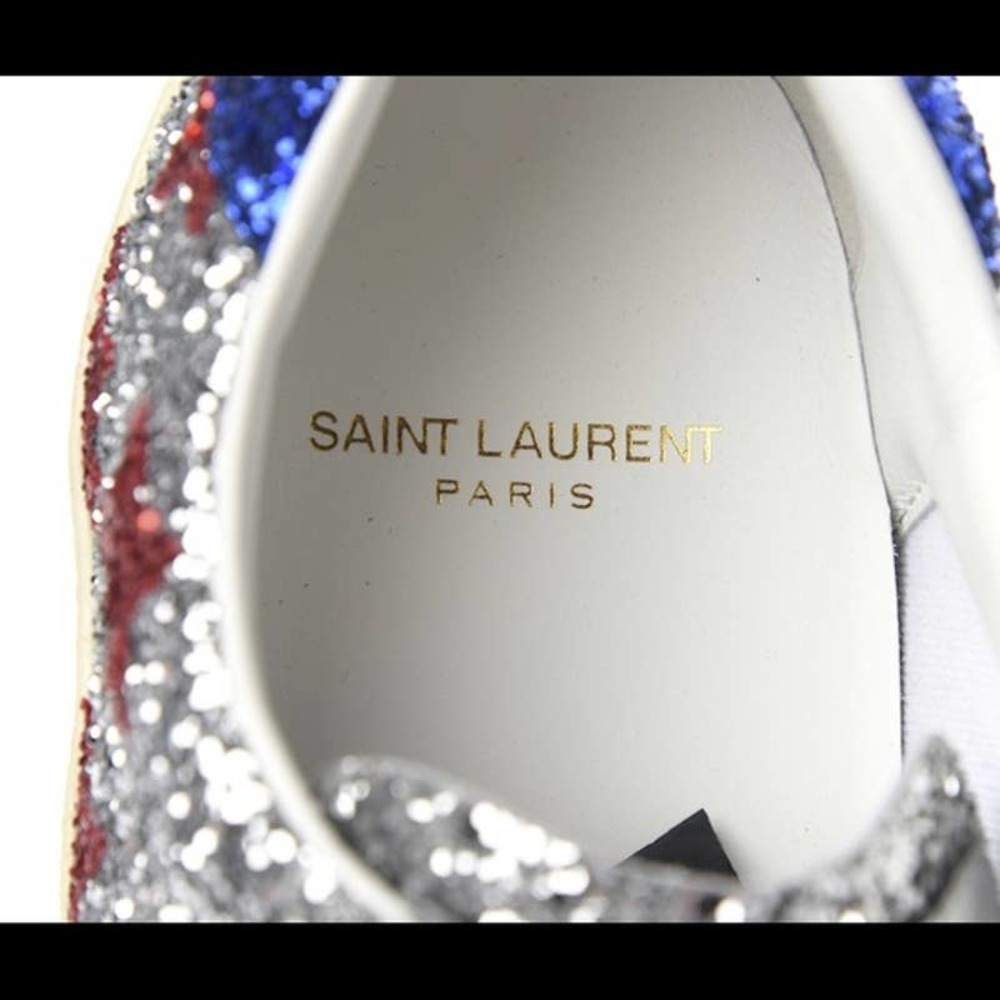 Saint Laurent Glitter Court Classic Star Sneakers - Picture 8 of 8